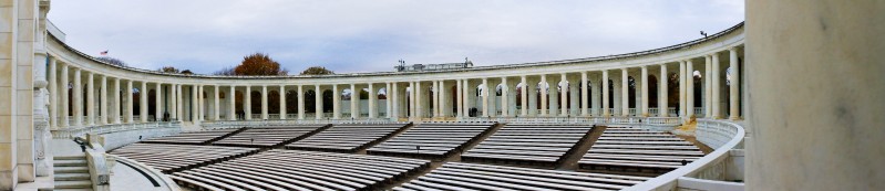 A panorama of the Memorial Amphitheater
